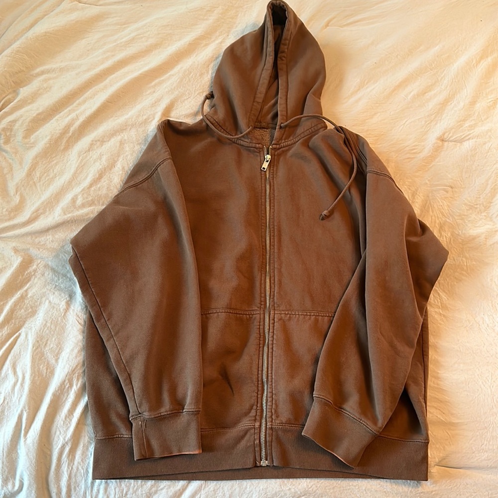 Brandy Melville- John Galt Brown Full Zip Hoodie